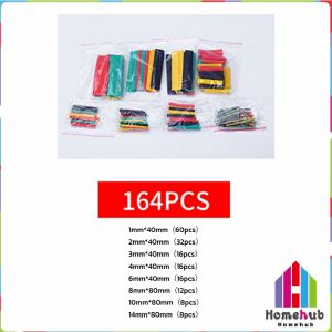 Homehub Heat Shrink Tubing Insulation Shrinkable Tube 2:1 Sleeve Kit Electrical Connection Electrical Wire Wrap 164pcs/328pcs