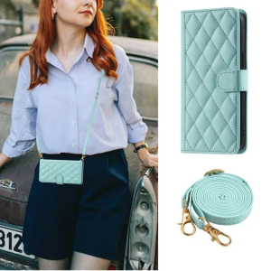 Crossbody Lanyard Strap Flip Leather Case For Samsung Galaxy S10 S20 S21 S22 S23 FE S24 Ultra Plus 5G Book Cover