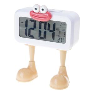 Cartoon Sausage Lip Digital LCD Alarm Clock Operated with Snooze Function for Kids and Adults Home Decoration