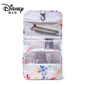 ของแท้ Disney Mickey Mummy กระเป๋าเครื่องสำอางความจุขนาดใหญ่ Multifunctional Travel กระเป๋าผ้าอ้อมแบบพกพากระเป๋าเก็บเครื่องสำอาง