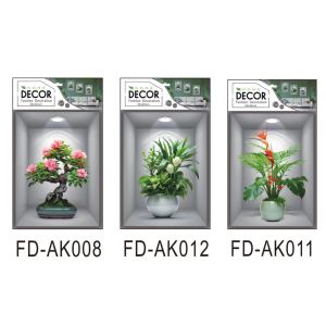 3in1/sheets 5D removable wall sticker plant decals potted green plants wall sticker decals 3D wallpaper sticker living room kitchen stairs bedroom office home decoration45cmX30cmBINLU