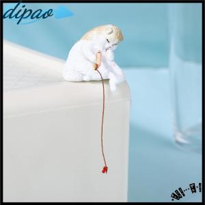 【dipao】 1 5Pcs New Fish Tank Fishing Cat Hanging Mini Creative Landscape Decoration Aquarium Fish Tanks Ornament Miniature Figurines