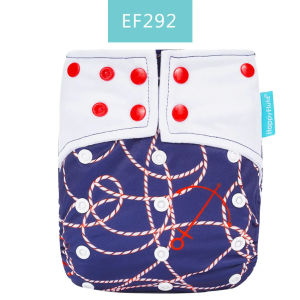 ผ้าอ้อมผ้า HappyFlute ผ้าซับในแบบ Suede พร้อมแผ่นรอง 1 ชิ้น ผ้าอ้อมเด็กกันน้ำและนำกลับมาใช้ใหม่ ผ้าอ้อมแบบมีขอบสองชั้น