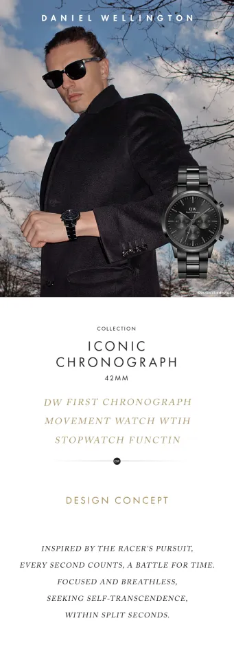 Daniel Wellington Iconic Chronograph 42mm Link Gold Onyx DW