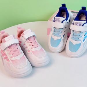 Girls shoes 2023 Autumn New Childrens Non-Slip Soft Sole Sneakers Middle and Big Children Girl Thick-Soled Casual Sneakers