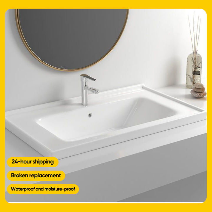 Countertop Wash Basin Nordic Hand Bathroom Thin Edge Ceramic Art Basin ...