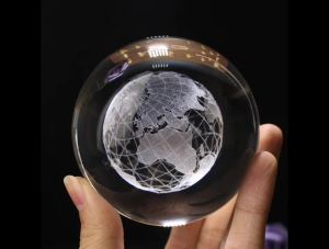 (In stock) 8cm 3D Earth Engraved Crystal Ball Solar System Planet Milky Say Galaxy Globe Glass Sphere Astronomy Gift Home Decoration
