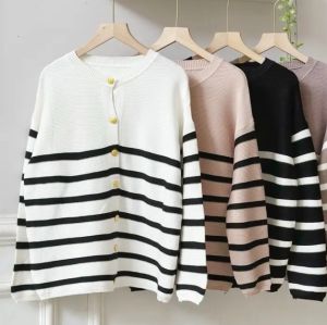 CARDIGAN STRIPE OVERSIZE OUTHER SWEATER RAJUT WANITA KNITWEAR