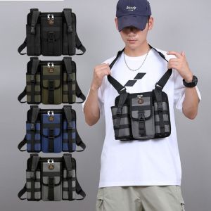 CRNGW Large Capacity Mens Shoulder Bag Multi Pockets Multifunctional Outdoor Chest Bag Fashion Casual Travel Sling Bag For Traveling