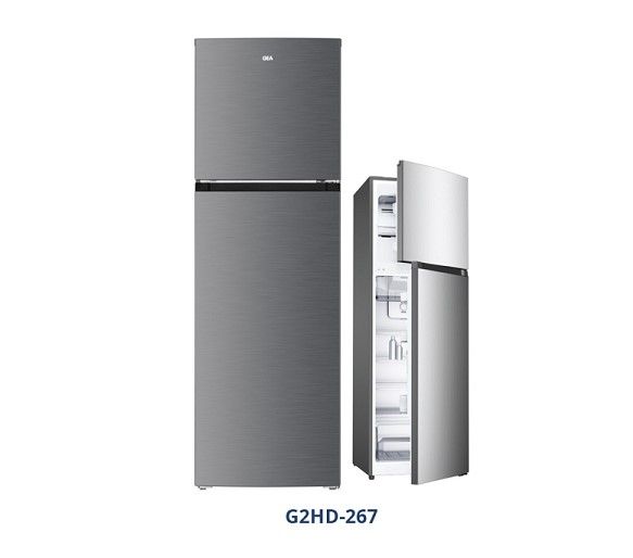GEA G2HD-267 Kulkas 2 Pintu Inox / Top Mount Fridge Freezer - No Frost Top Freezer Dan Bottom Fridge kap 267 Liter - KHUSUS JABODETABEK