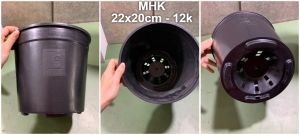 Chậu Nhựa Cứng 22X20 (Cm) Thakico màu đen !