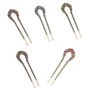 Elegant Crystal Filigree Hair Stick Buyao for Girls Ancient Chinese Hairpin Traditional Hanbiuk Decorative Cosplay