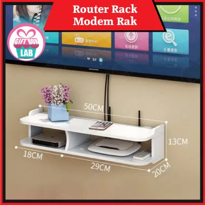GBL Router DVD Player TV Rack Set-Top Box Floating Storage Shelf Wall Modem Holder Space Saving Shelf Sundries Organizer