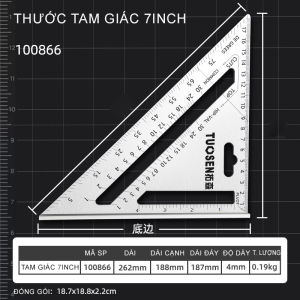 Thước eke góc vuông 300mm/500mm TUOSEN thước đo góc 90 độ TUOSEN bằng chất liệu hợp kim nhôm