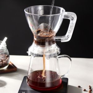 HCHC MALL Giấy lọc miễn phí Bộ lọc cà phê Pour Over máy tính Có thể nhìn thấy Cốc lọc cà phê Tiện lợi Có thể giặt Bình pha cà phê Trà