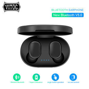VITOG A6S/E6s 5.0 TWS Bluetooth Headsets Xiaomi  Redmi Airdots Wireless headphone In Ear Earbuds Noise Cancelling Gaming Earphone Mic Digital Display for xiaomi Redmi huawei oppo vivo sony samsung Airdots Android Mobile Phone
