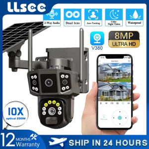 LLSEE V380 Pro 4G Solar CCTV Camera Outdoor CCTV Waterproof Dual lens WIFI Wireless CCTV Camera 360 ° HD 1080P IP Camera