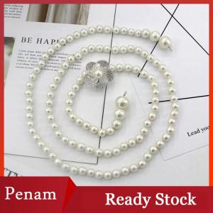 [PAM] Ngọt ngào Bowknot DRESS ngọc trai eo chuỗi Rhinestone thắt lưng cho phụ nữ ngọc trai vành đai eo chuỗi vành đai cô gái cô dâu ăn mặc phụ kiện đám cưới