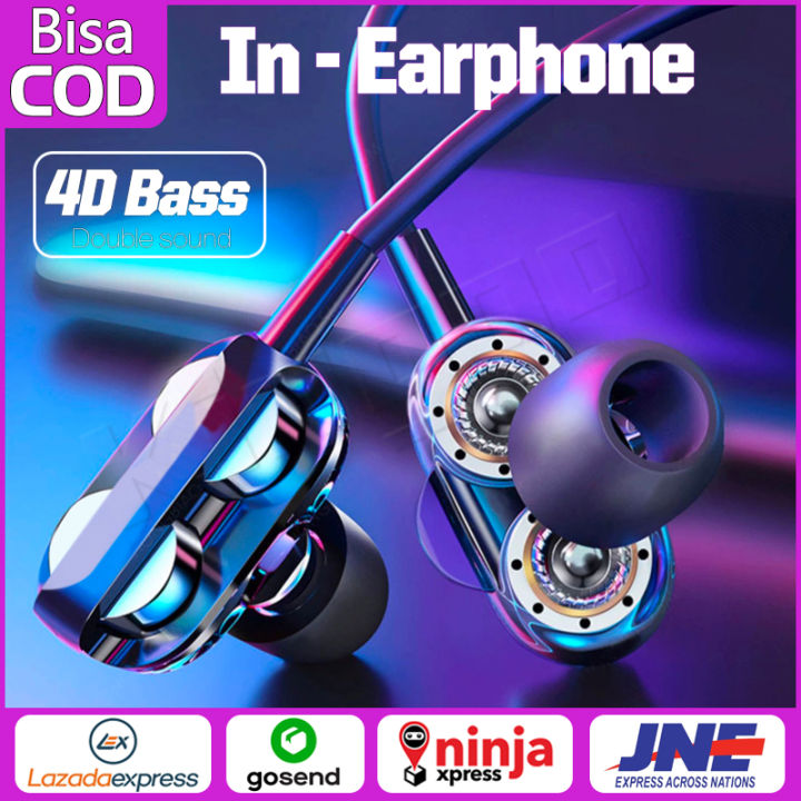 Headset Gaming Sport Music 4D Surround Stereo Bass Hifi dengan Mic