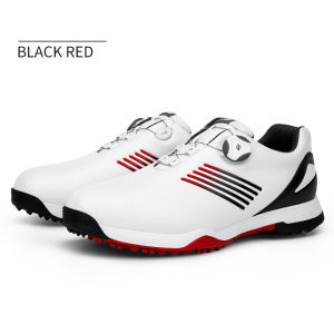 PGM Golf Shoes Mens Comfortable Knob Buckle Golf Men’S Shoes Waterproof Genuine Leather Sneakers Spikes Nail Non-Slip