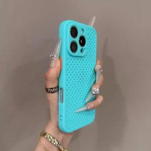 Luxury Heat Dissipation Mesh Tpu Soft Shell Protective Cover for iPhone 16 E 15 14 Puls 13 12 11 Pro Max Concise Nice Phone Case