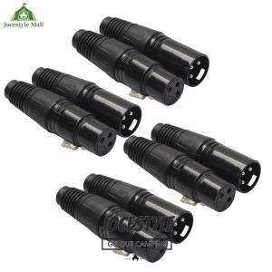 [Jocestyle Mall] 8pcs XLR Adapter 3Pin Male Plug and Female Jack Microphone Cable Connector