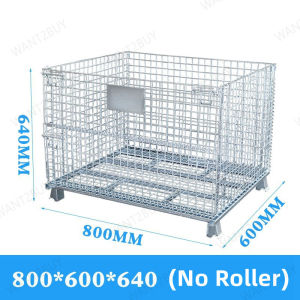 🇲🇾 🏆 Heavy Duty Pallet Wire Mesh Container Storage Foldable Stackable Pallet Cage Rack Trolley Roller Warehouse Factory