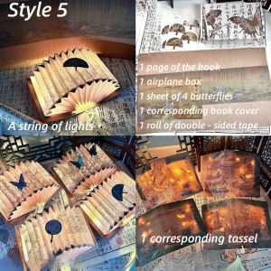 DIY Fan Shaped Book Light Home Bedhead Decoration Small Night Light Cartoon Book Folding Night Light Student Couple Gift