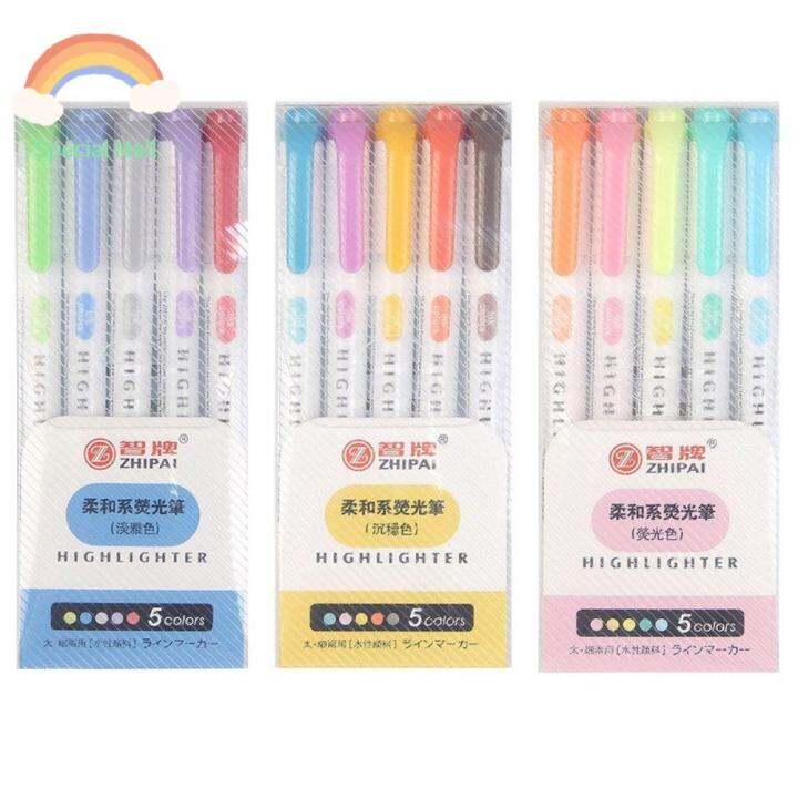 文具荧光笔 barang sekolah cute highlighter pen Japanese Vintage Points ...