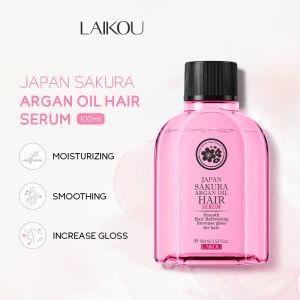 LAIKOU Japan Sakura Argan Oil Hair Serum Smooth Refreshing Nourishing Repair Split Ends Hair Essence 100ml