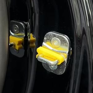 WH Silicone Car Door Anti Shock Pad - Noise Reduction Buffer Cushion Cover - Door Lock Protector - Car Door Lock Shock Absorption Pad - Lock Striker Protection Clip