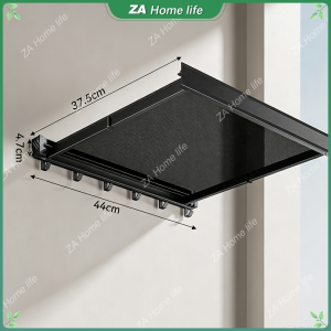 Foldable Wall‑Mounted Drying Rack Hidden Retractable Laundry Drying Net No Drill Space‑Saving Balcony Dryer for Socks Shoes Underwear Towels 2 Sizes 3 Colors Black White Gray