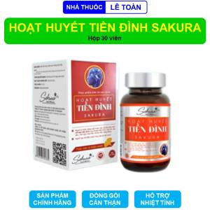 Viên uống hoạt huyết tiền đình Sakura hỗ trợ cải thiện các triệu chứng rối loạn tiền đình đau đầu mất ngủ - Hộp 30 viên