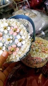 BEG RAYA BUDAK BULAT PINK/BIRU SLING BAG KIDS BUNGA 3D