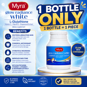 Myra Glow Radiance White 30 Capsules | L-Glutathione with Vitamin E & Grape Seed Extract | Original