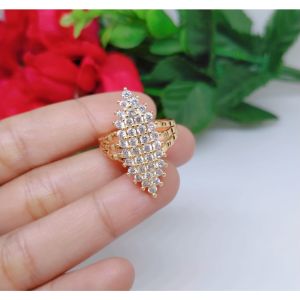 Cincin Perhiasan Titanium Tembaga Rodium Perhiasan Lapis Emas 1824 karat C48
