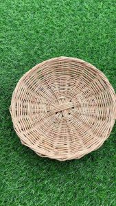 กระจาดหวาย จานหวาย ขนาด10 นิ้ว สานงานละเอียด ทาเคลือบเงาอย่างดี