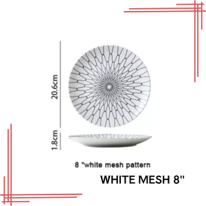 J Ceramics Ceramic Dish Nordic Style Four Geometric Pattern Dinnerware Serving Plate Dessert