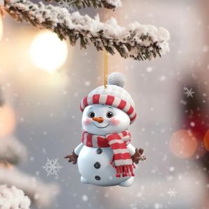 Christmas Decoration Pendant Acrylic Cartoon Christmas Snowman Home Garden Christmas Tree Hanging Pendant Funny Xmas Gift