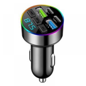 JBMBHC Car Bluetooth FM Transmitter MP3 Player Wireless Audio Adapter PD Fast Charging Dual Type-C Port LED Screen Noise Reduction Handsfree Kit
