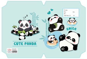 (HÀNG MỚI) Set 10 Giấy Bao Tập Thân Thiện Môi Trường Mẫu Natra Babythree Hoạt Hình Có sẵn Keo Dán 15.5x20.5cm