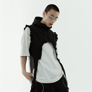 LOOKthatPEOPLE Ruffled Hooded Vest