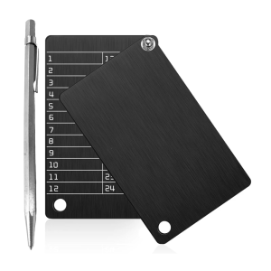 Secure Steel Crypto Wallet Set With Locking Screws And Metal Marker For Private Stone Storage