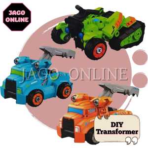 Mainan DIY Anak Laki Cowok Robot Transformer Bongkar Pasang