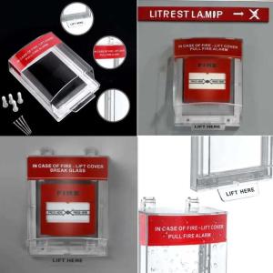 Fire Alarm Button Guard Fire Emergency Button Cover Manual Call Point Protective Guard Wall Mounted Safety Enclosures