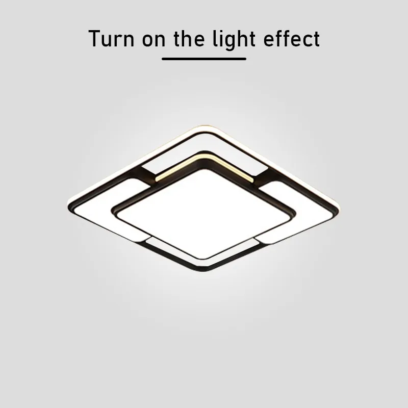 Modern Black LED Ceiling Light Square Rectangle Lighting for