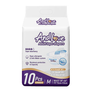 ANDLOVE Adult Diapers M/L/XL (10pcs/1pack) Caress Adult Diaper Tape Leak-Proof