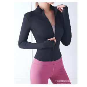Sports Jacket Women Long Sleeve Yoga Tops Zipper Tight Clothes Fitness Running Gym Outfit for Women