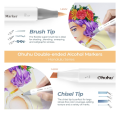 Ohuhu Alcohol Markers BRUSH & CHISEL Tipped Art Marker Set for Artist Adults Coloring Sketching Drawing Alcohol-based Ink - Brush Chisel Dual Tips - Honolulu - Colors w/ 1 Blender and Case. 