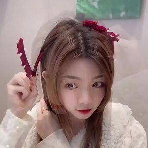 Kẹp Tóc Nơ Vải Nhung Bện Tóc Mái Kiểu Mới Phong Cách Hàn Quốc Xinh Xắn Cho Nữ